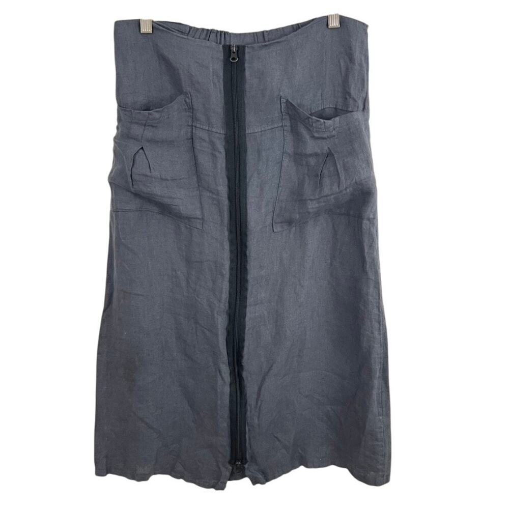INIZIO Linen Skirt Gray Lagenlook Women Size Small